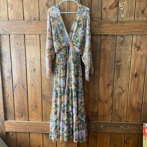 ASOS Dresses & Skirts - ASOS Design Retro Psychedelic Mushroom Long Sleeve Maxi Dress